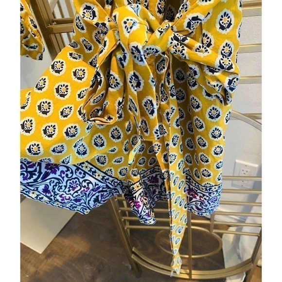 J.crew Point Sur Paisley Romper Mustard Floral Bohemian 100% Cotton Size 2 - Picture 5 of 7